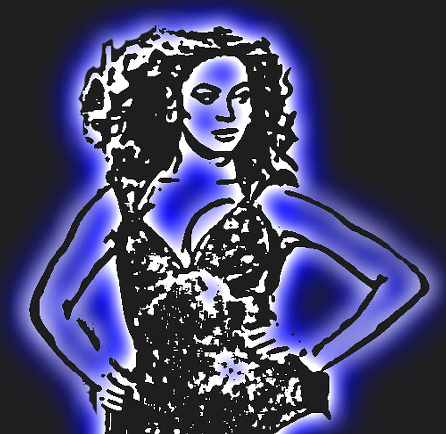 Beyonce Radiant and Glowing Digital Art by Tommy Midyette