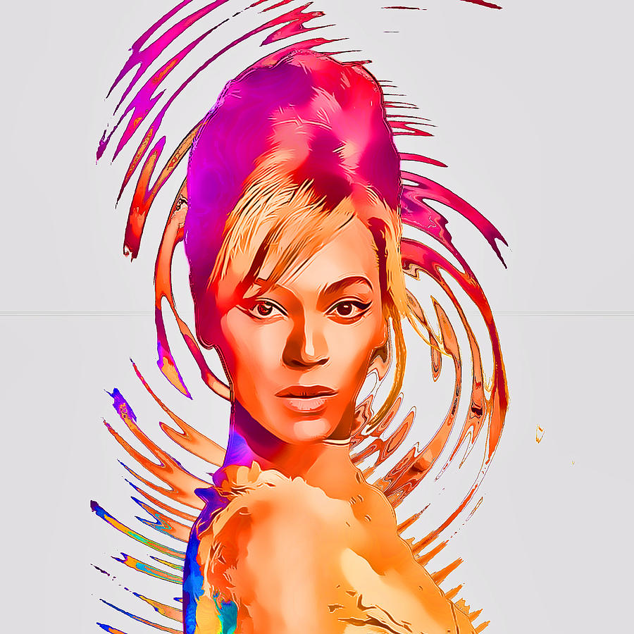 Beyonce Digital Art - Beyonce Splash of Color by GBS by Anibal Diaz