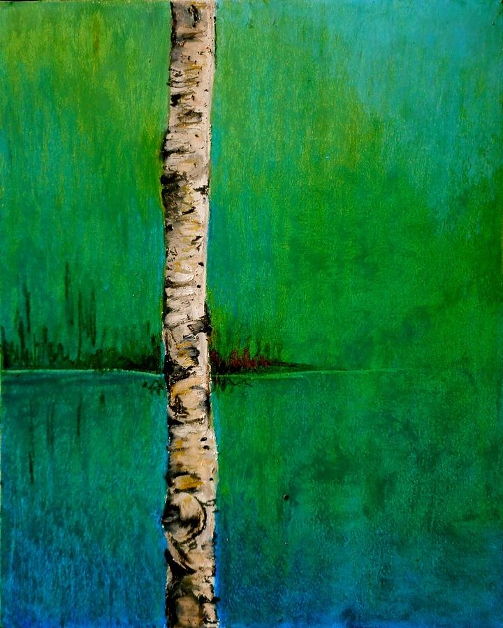 Beyond the Birch Painting by Carolyn Doe