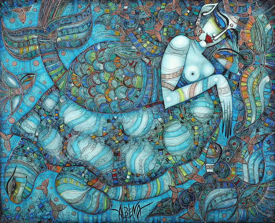 Fish Painting - Beyond The Oceans... #1 by Albena Vatcheva