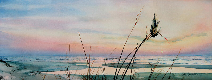 Sunset Painting - Beyond The Sand by Hanne Lore Koehler