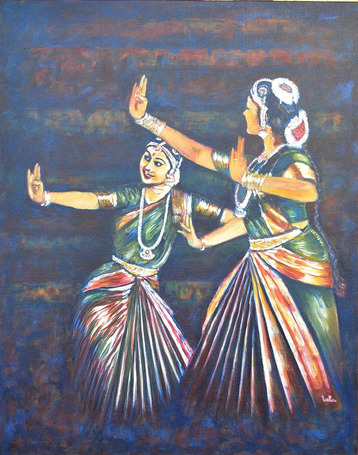 Bharatha Naatyam 2 Painting by Usha Shantharam