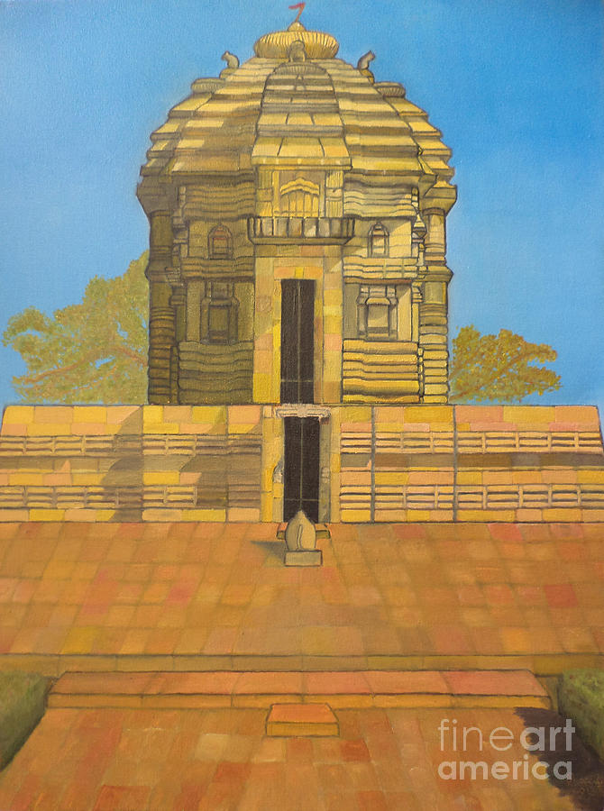 Architecture Painting - Bhaskareshwar- Shiva Temple by Pratyasha Nithin