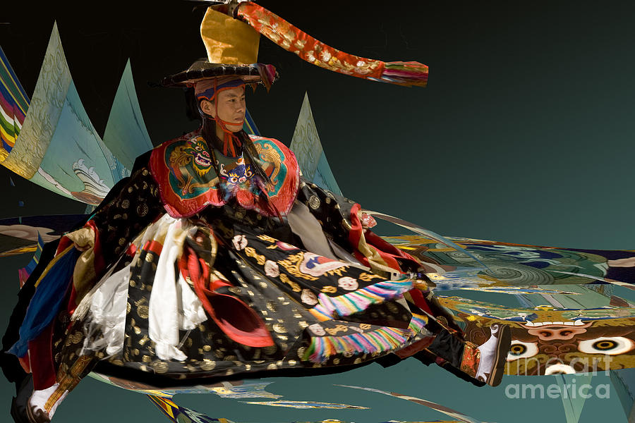 Bhutanese dancer Digital Art by Angelika Drake