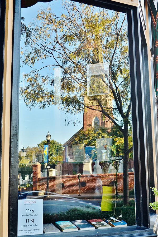 Biblion Used Books Reflections 1 - St. Peters Church in Lewes Delaware Photograph by Kim Bemis