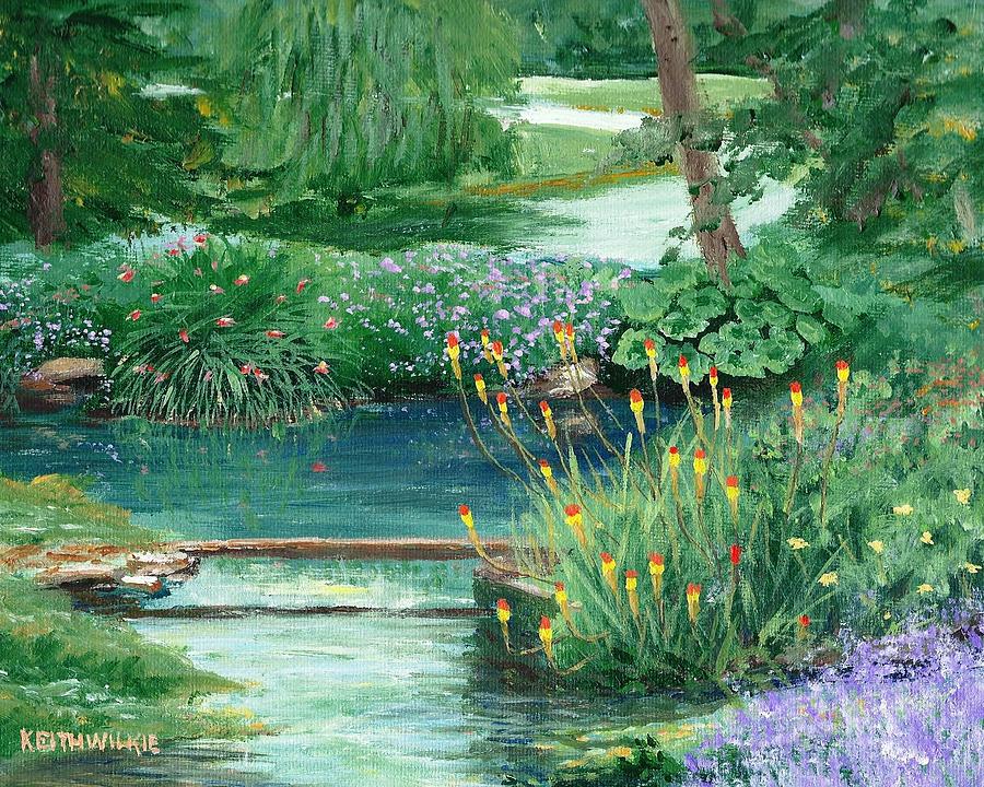 Garden Painting - Bibury Stream by Keith Wilkie
