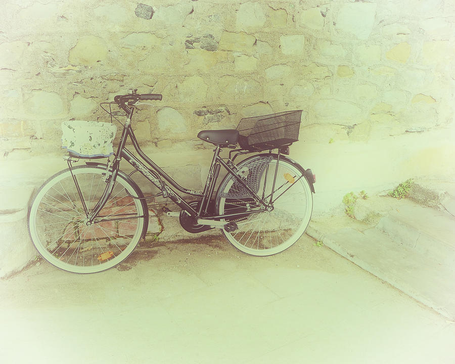 Bicycle Against Stone Wall Photograph by Gigi Ebert