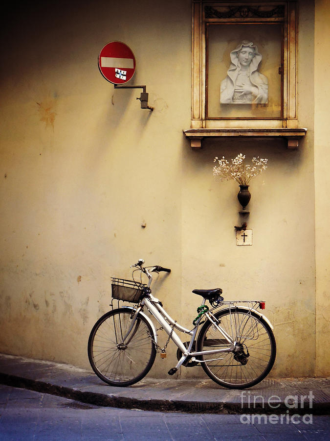 Bicycle and Madonna Photograph by Valerie Reeves