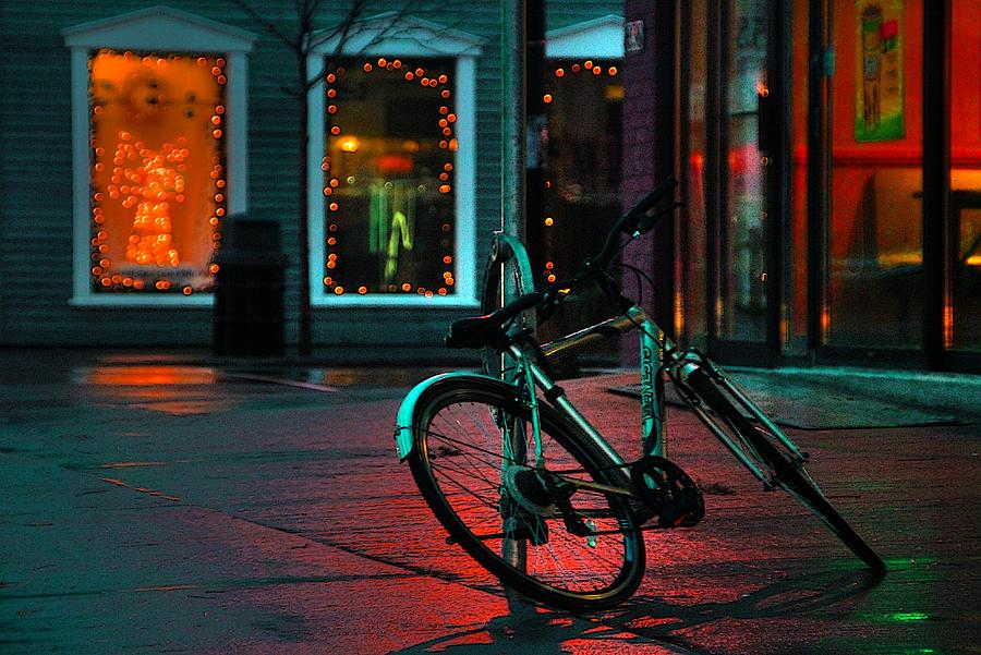 Bicycle at Night Photograph by Jim Vance