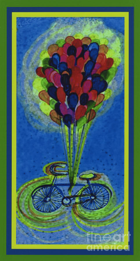 Bicycle Balloons by jrr Mixed Media by First Star Art