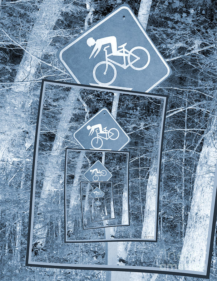 Bicycle Caution Traffic Sign Photograph by Phil Perkins