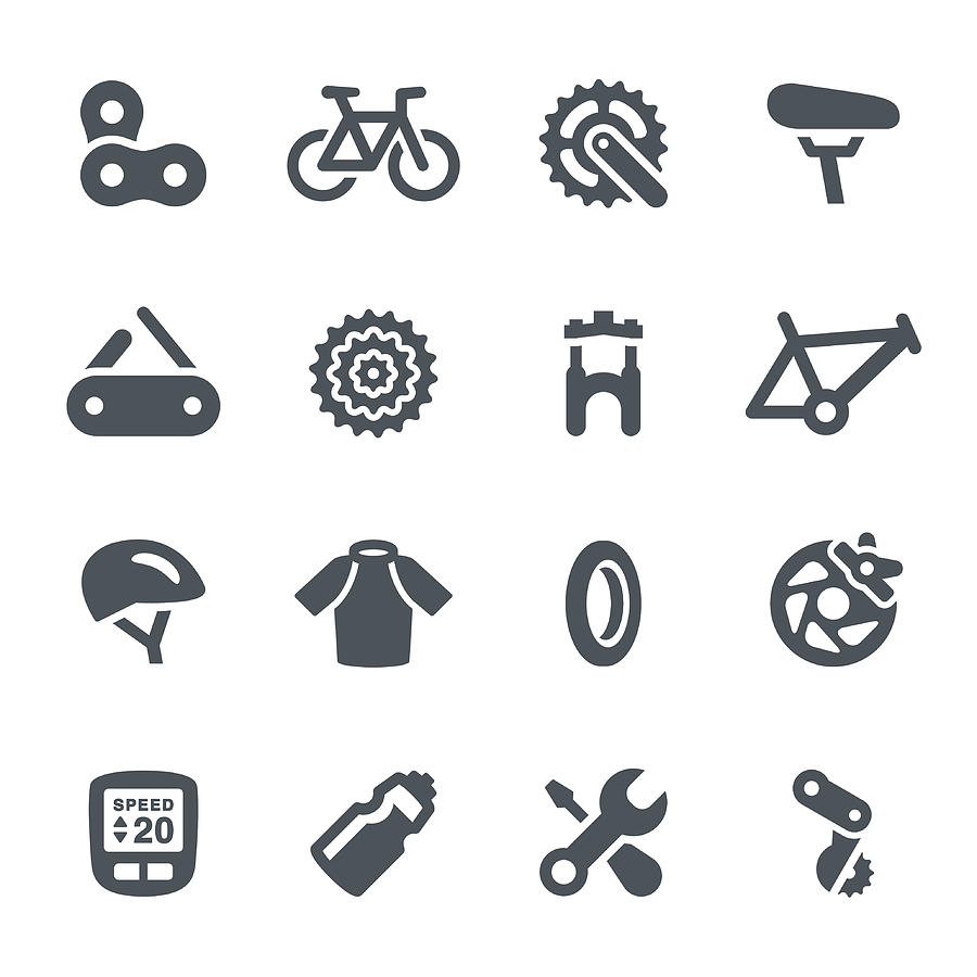 Bicycle Icons Drawing by Soulcld