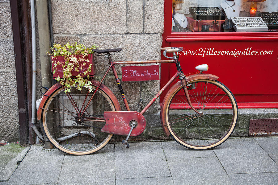 Bicycle in Dinan Photograph by W Chris Fooshee