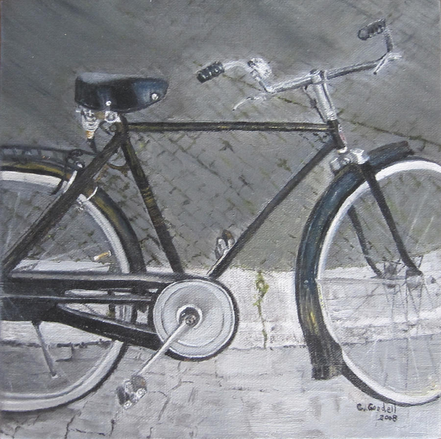 Bicycle in rome Painting by Claudia Goodell