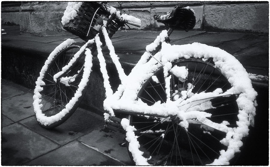 Bicycle In Snow Photograph