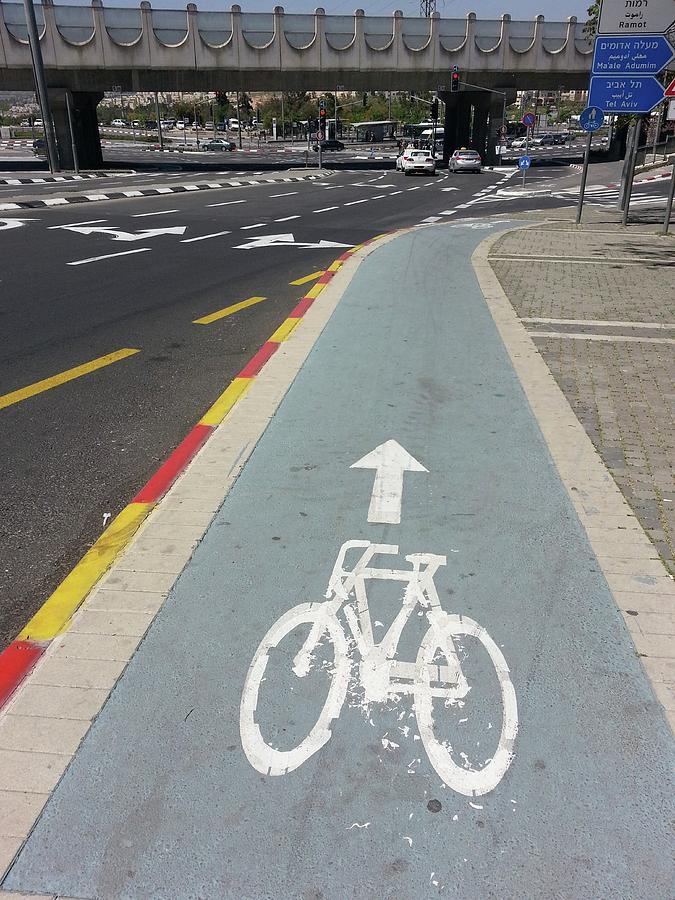 Bicycle Lane In Jerusalem Photograph by Photostock-israel Bicycle Lane In Jerusalem Photograph by Photostock-israel