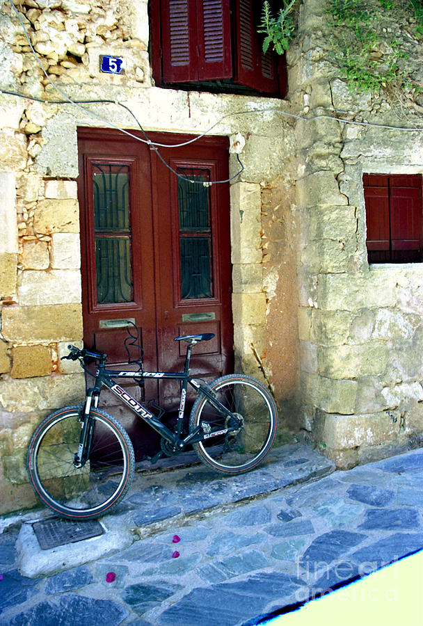 Bicycle in Santorini Photograph by Madeline Ellis