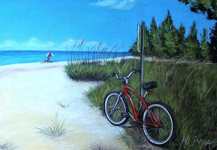 Bicycle on Sanibel Beach Painting by Melinda Saminski