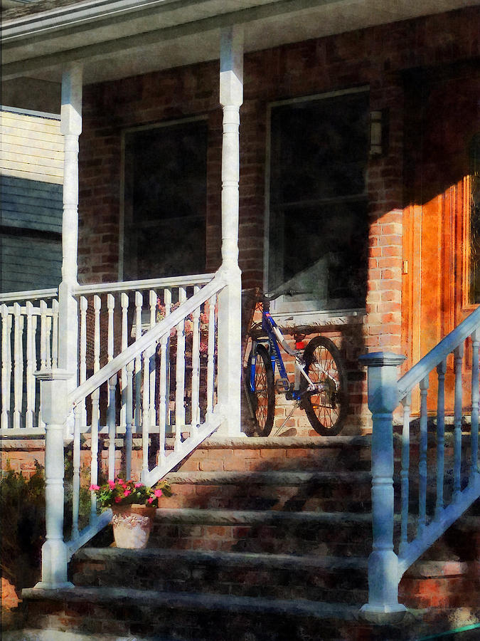 Bicycle Photograph - Bicycle on Porch by Susan Savad