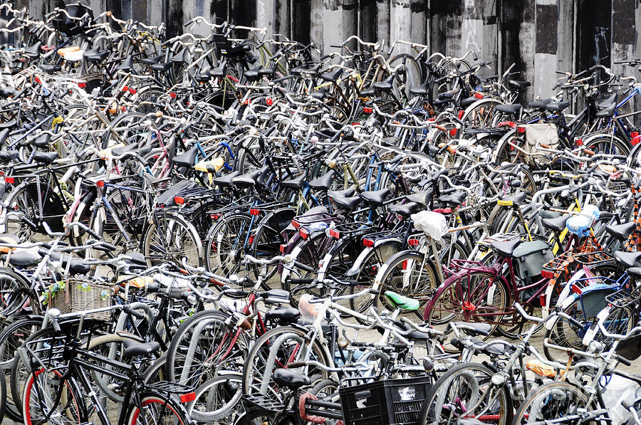 Bicycle parking lot Photograph by Oscar Gutierrez