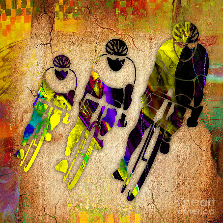 Bicycle Racings Mixed Media by Marvin Blaine