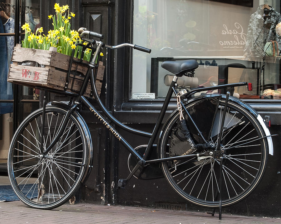 Flower Photograph - Bicycle With Flowers #1 by Marinus Ortelee