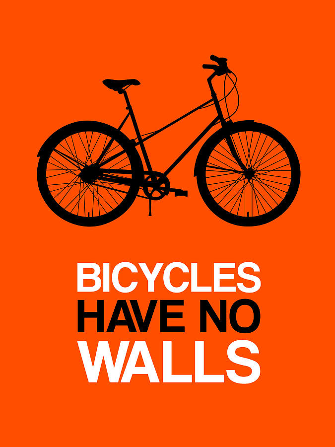 Bicycle Digital Art - Bicycles Have No Walls Poster 1 by Naxart Studio Bicycle Digital Art - Bicycles Have No Walls Poster 1 by Naxart Studio