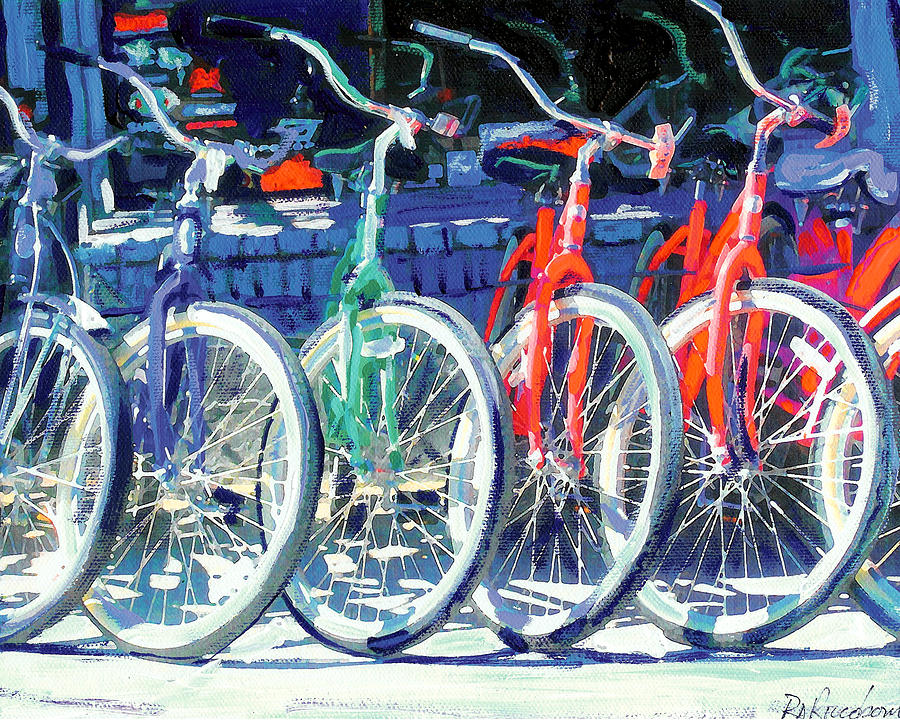 Bicycles In A Row San Diego Painting By RD Riccoboni Fine Art America   Bicycles In A Row San Diego Rd Riccoboni 