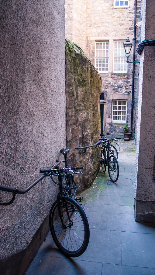 Bicycle Photograph - Bicycles in Edinburgh by Eliza Donovan