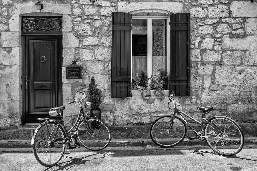 Bicycle Photograph - Bicycles Outside a French House by Georgia Clare