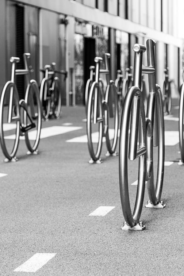 Bicycles parking Photograph by Aldona Pivoriene