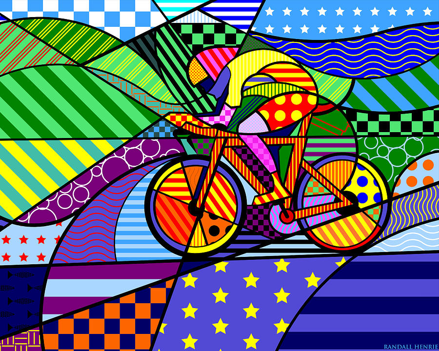 Bicycling Digital Art by Randall J Henrie