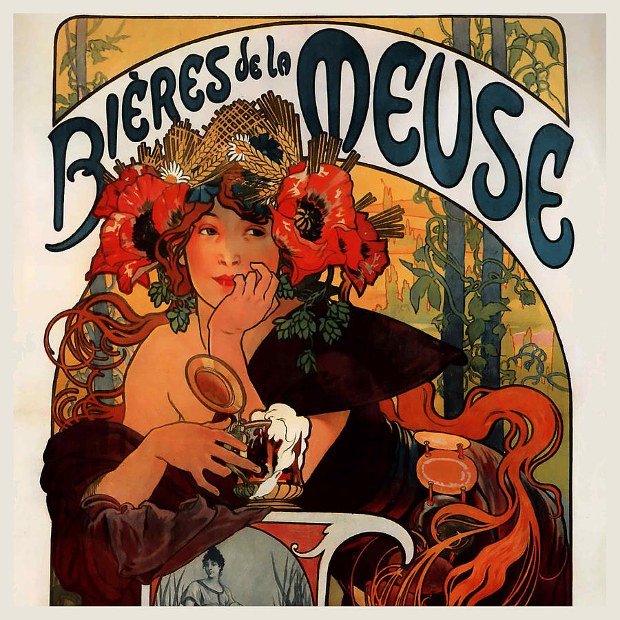 Vintage Painting - Bieres de la Meuse Poster by Philip Ralley