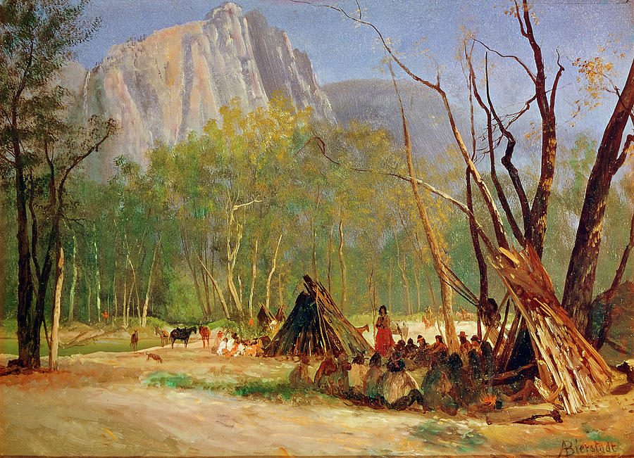 Indians in Council, California, c1872 Painting by Albert Bierstadt