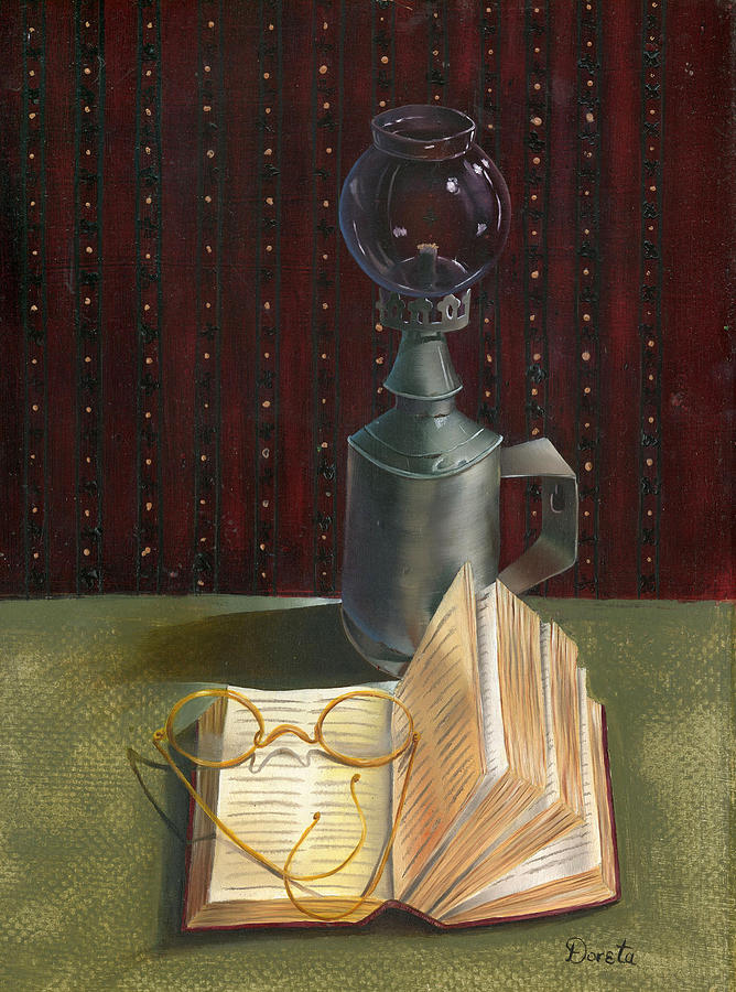 Oil Painting - Bifocal Read by Doreta Y Boyd Oil Painting - Bifocal Read by Doreta Y Boyd