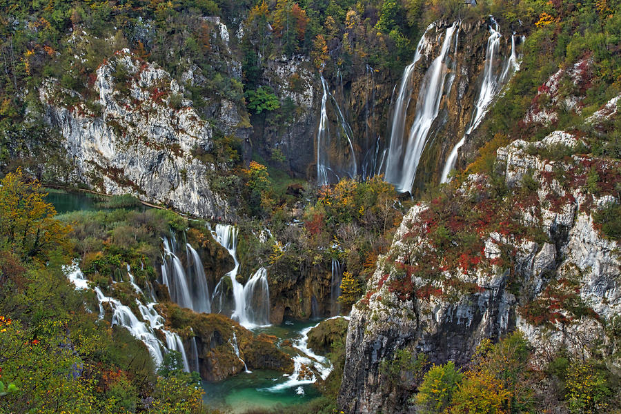 Big and Small Waterfalls - Croatia Photograph by Stuart Litoff