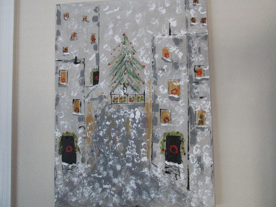 Big Apple Christmas Painting by Sharyn Winters