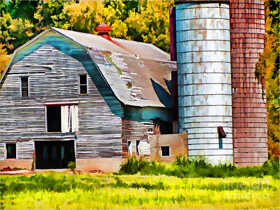 Big Barn Digital Paint Photograph by Debbie Portwood