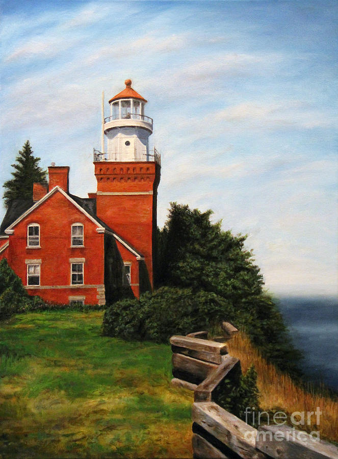 Big Bay Point Lighthouse Painting By Laurie Blondin - Pixels