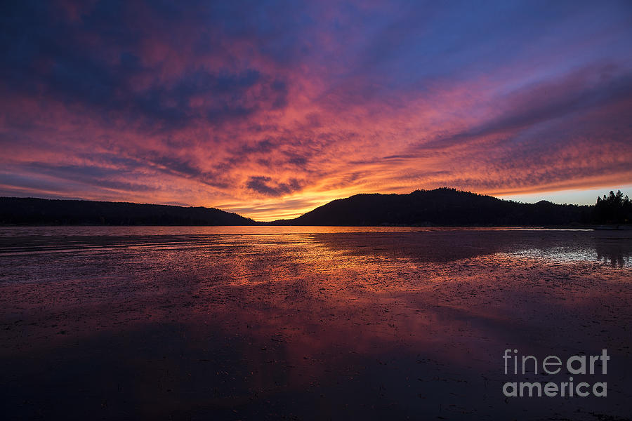 Sunset Photograph - Big Bear Lake by Shishir Sathe