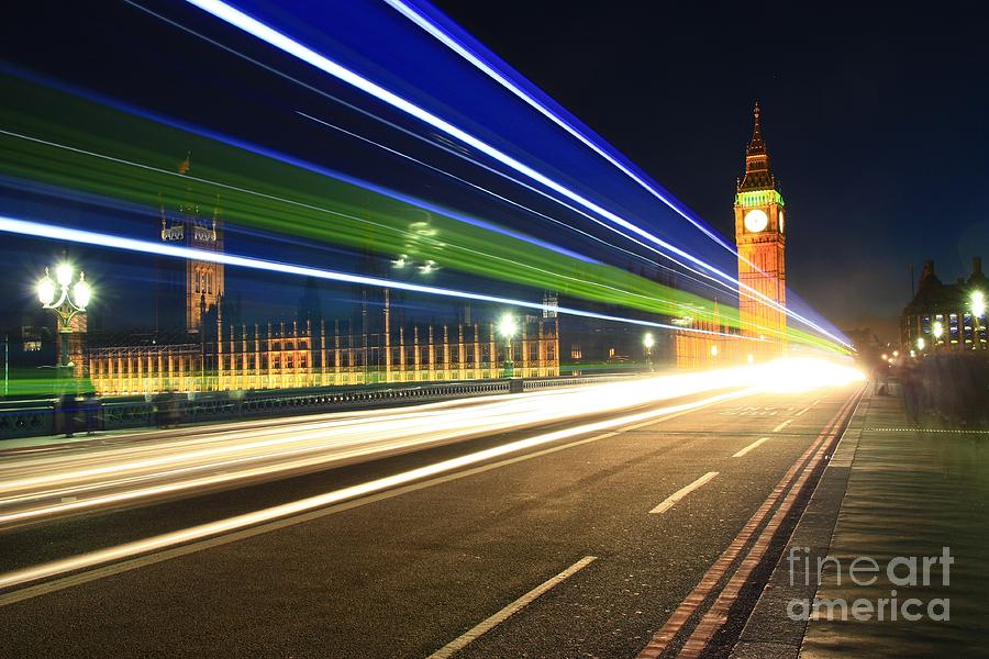 Big Ben and a Bus Photograph by Jeremy Hayden