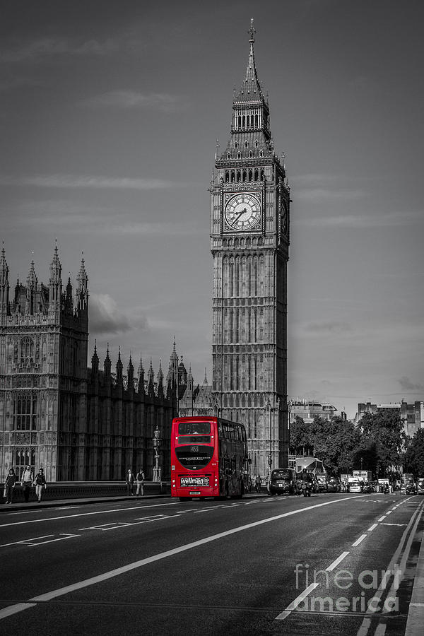 Big Ben and London Bus Photograph by Chris Thaxter
