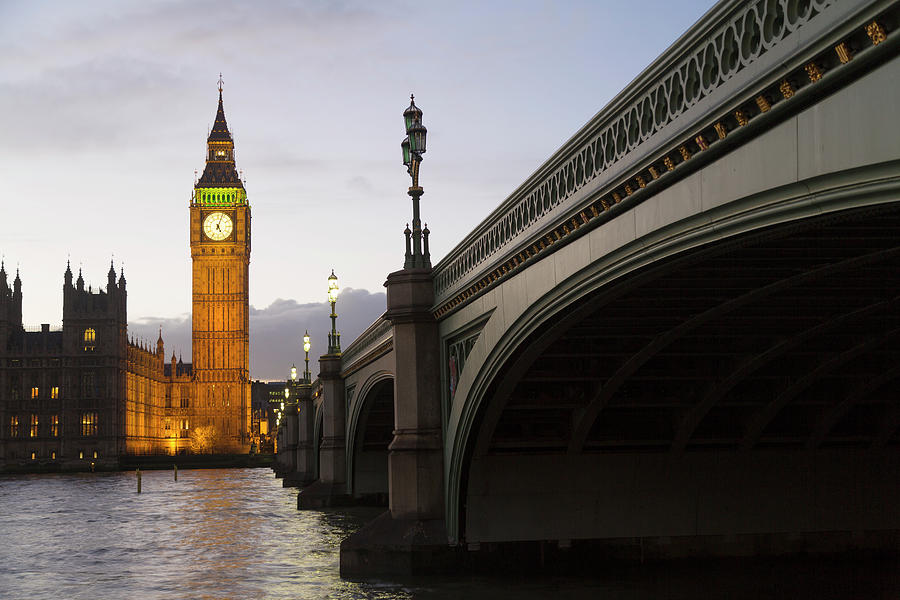 Big Ben And Westminster Bridge At Sunset by Chris Mellor