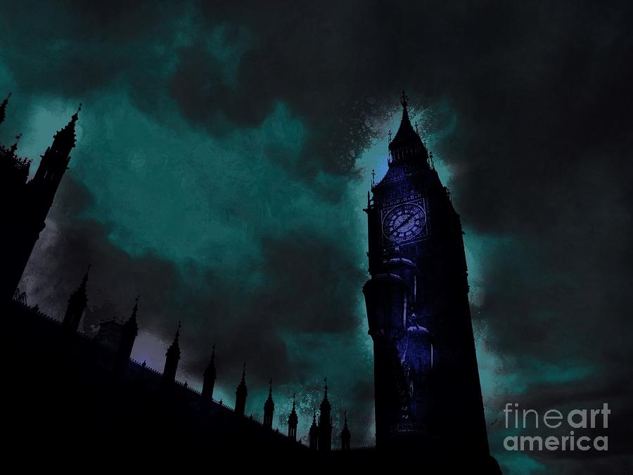 Big Ben Glowing Digital Art by Marina McLain