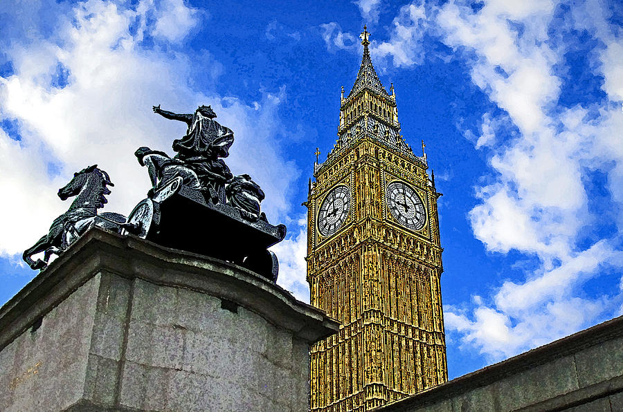 London Mixed Media - Big Ben by Peter Allen