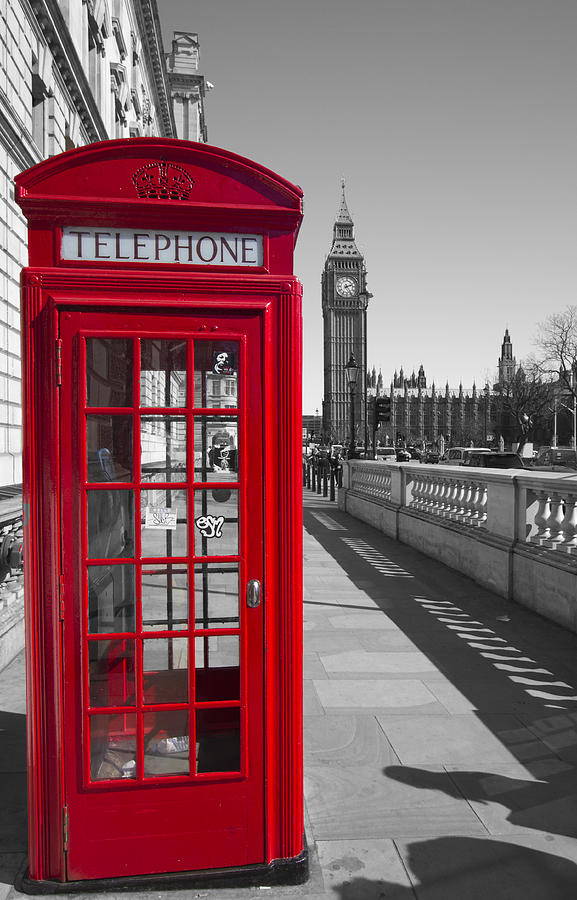 Big Ben Red Telephone box Photograph by David French