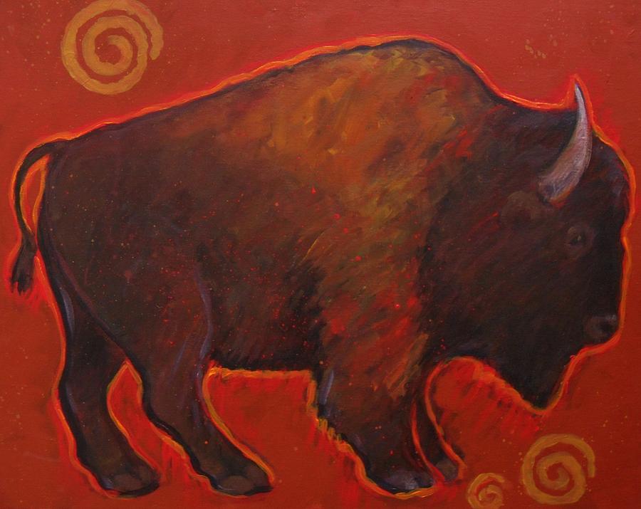 Big Bison Painting by Carol Suzanne Niebuhr