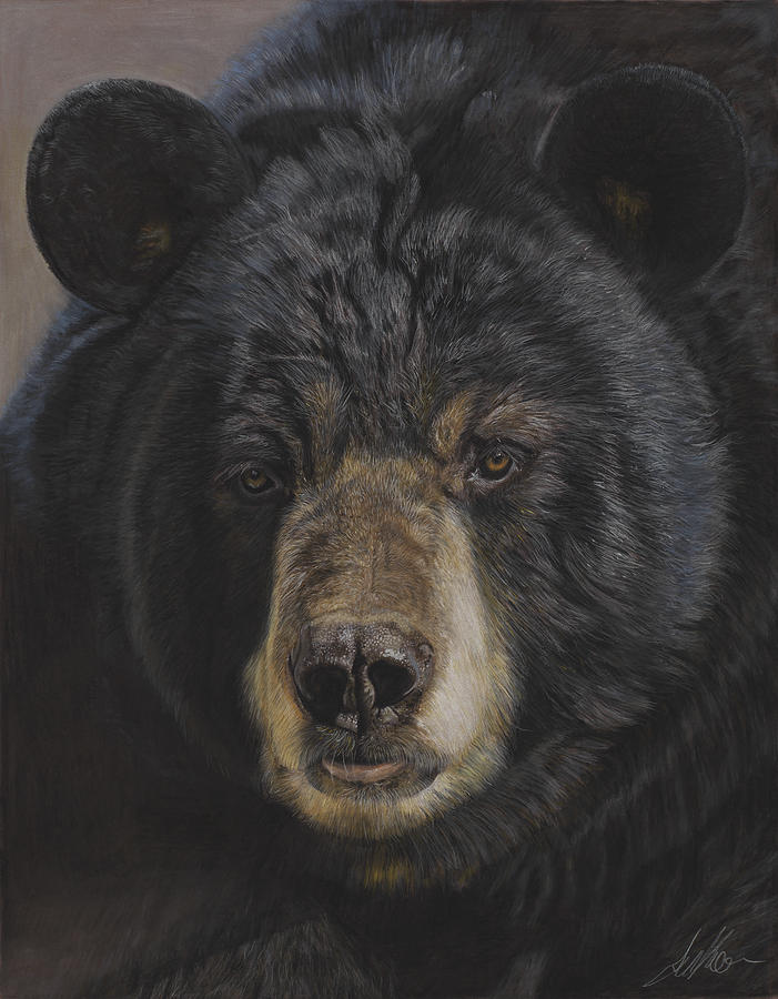 Big Black Bear Painting by Terry Kirkland Cook