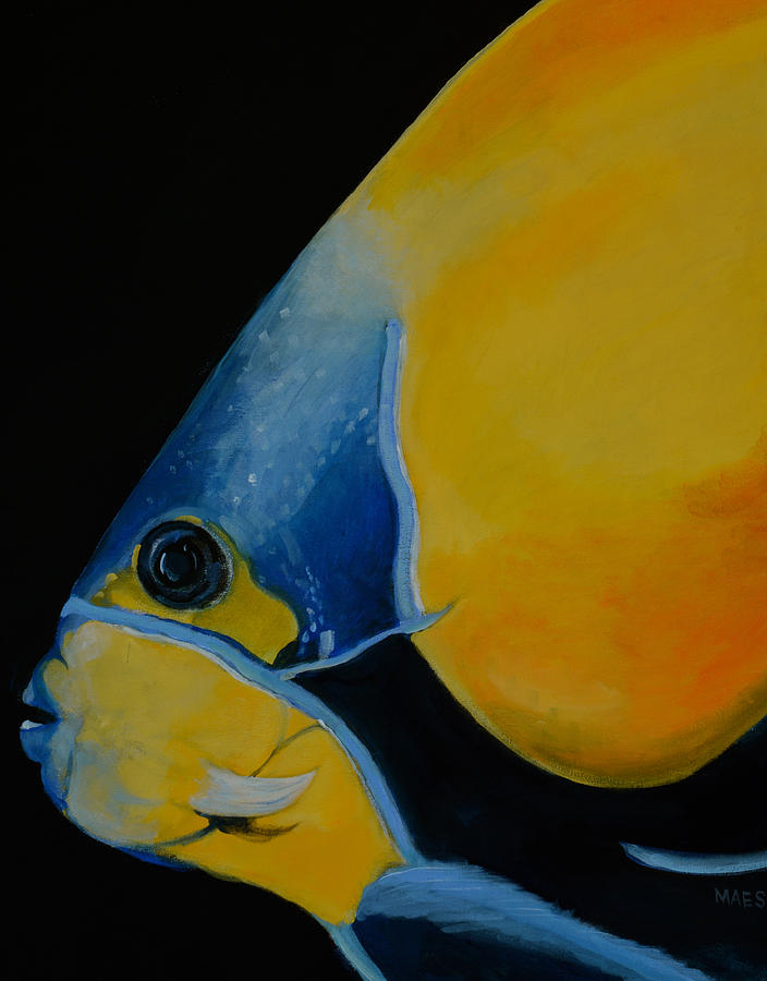 Fish Painting - Big Blue Fish by Walt Maes