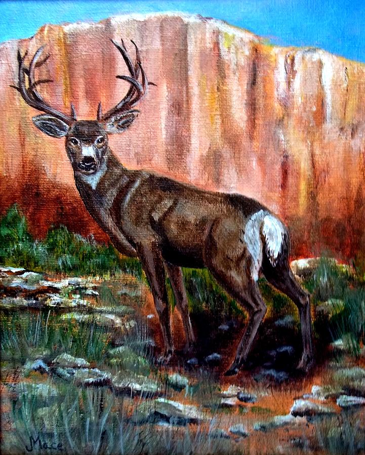 Wildlife Painting - Big Buck by Joan Mace